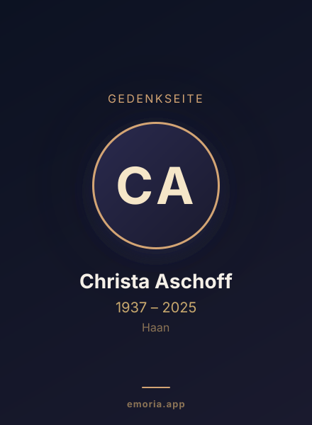 Gedenkportrait von Christa Aschoff
