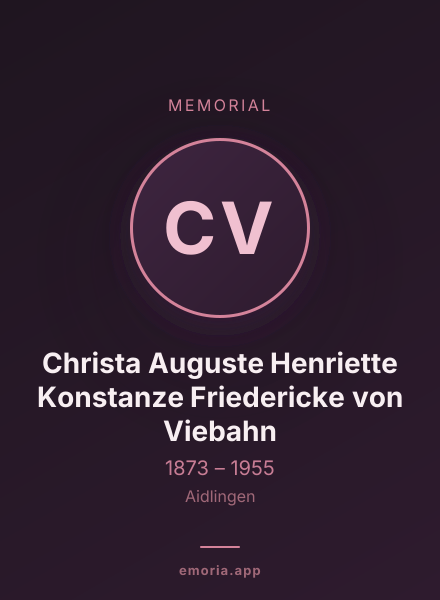 Memorial portrait of Christa Auguste Henriette Konstanze Friedericke von Viebahn