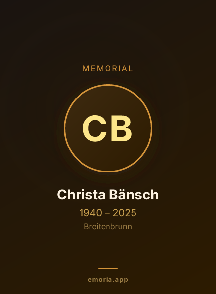 Memorial portrait of Christa Bänsch