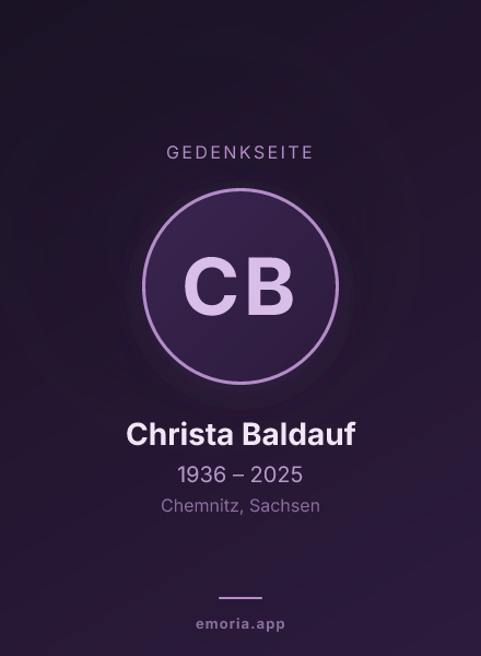 Gedenkportrait von Christa Baldauf