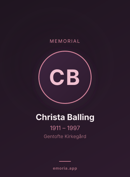 Memorial portrait of Christa Balling