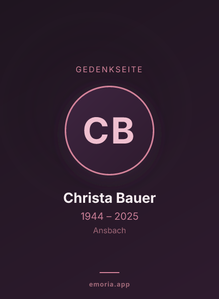 Gedenkportrait von Christa Bauer