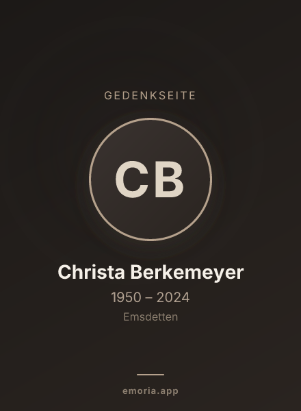 Gedenkportrait von Christa Berkemeyer