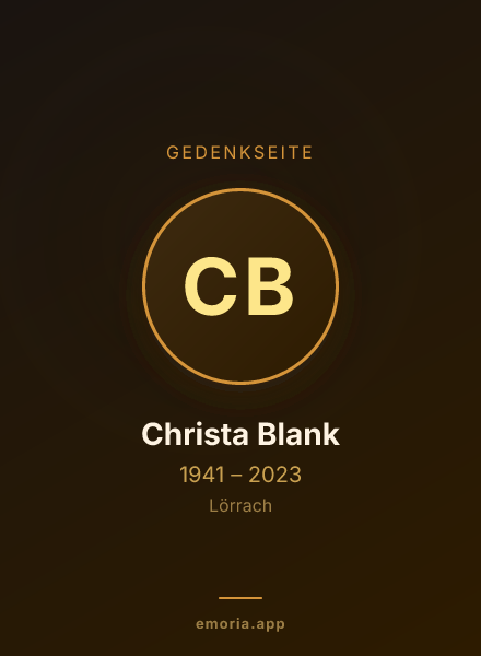 Gedenkportrait von Christa Blank