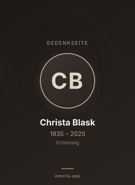 Gedenkportrait von Christa Blask