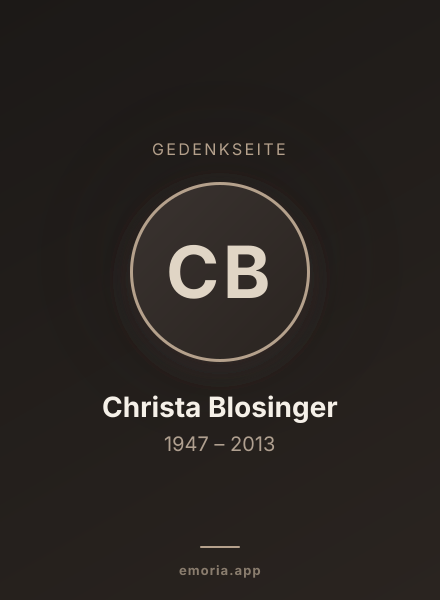 Gedenkportrait von Christa Blosinger