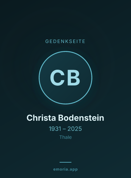 Gedenkportrait von Christa Bodenstein