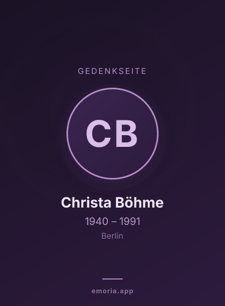 Gedenkportrait von Christa Böhme