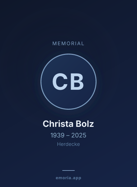 Memorial portrait of Christa Bolz
