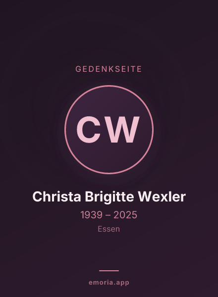 Gedenkportrait von Christa Brigitte Wexler
