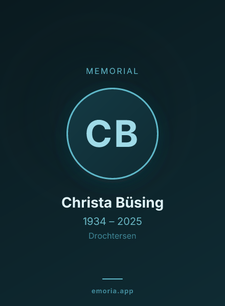 Memorial portrait of Christa Büsing