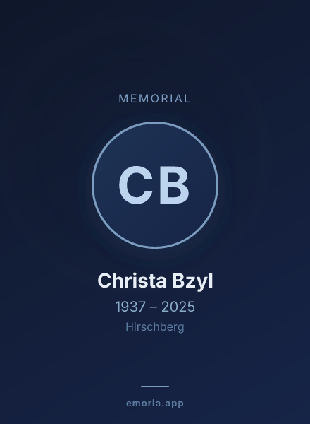 Memorial portrait of Christa Bzyl