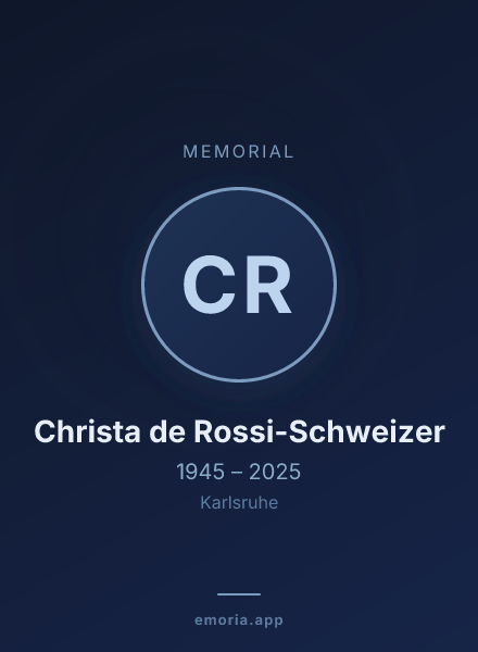 Memorial portrait of Christa de Rossi-Schweizer