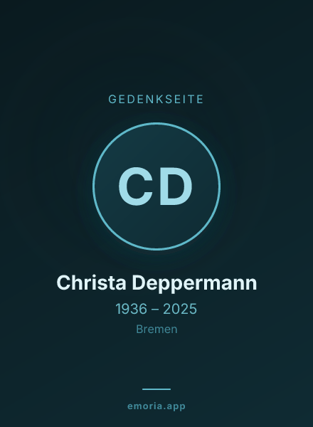 Gedenkportrait von Christa Deppermann