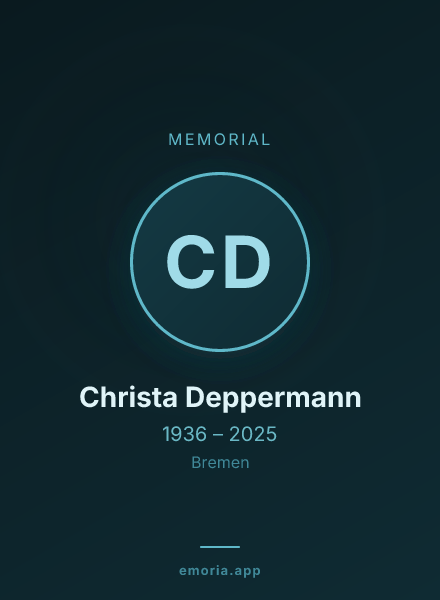 Memorial portrait of Christa Deppermann