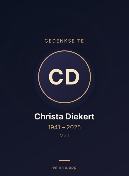 Gedenkportrait von Christa Diekert