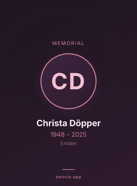 Memorial portrait of Christa Döpper