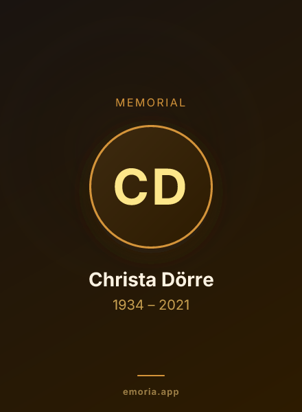Memorial portrait of Christa Dörre