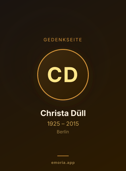 Gedenkportrait von Christa Düll