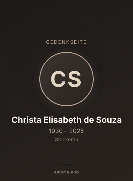 Gedenkportrait von Christa Elisabeth de Souza