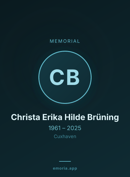 Memorial portrait of Christa Erika Hilde Brüning