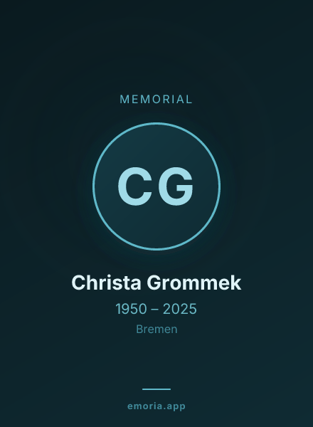 Memorial portrait of Christa Grommek