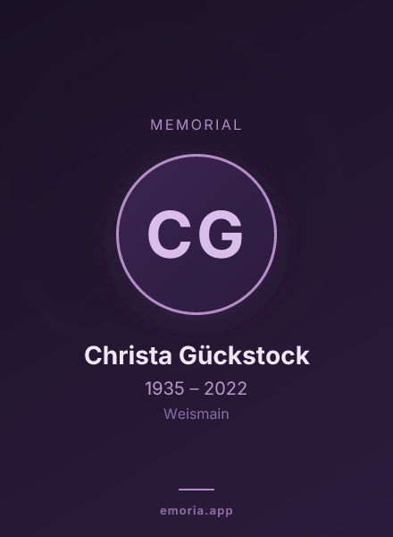 Memorial portrait of Christa Gückstock