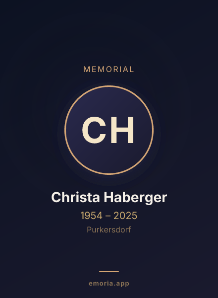 Memorial portrait of Christa Haberger