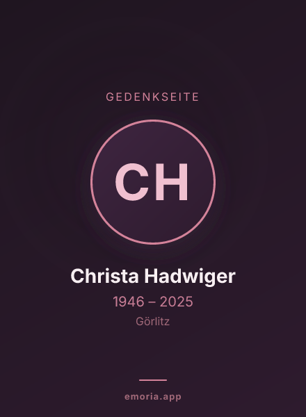 Gedenkportrait von Christa Hadwiger