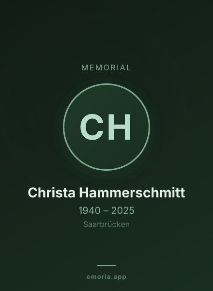 Memorial portrait of Christa Hammerschmitt