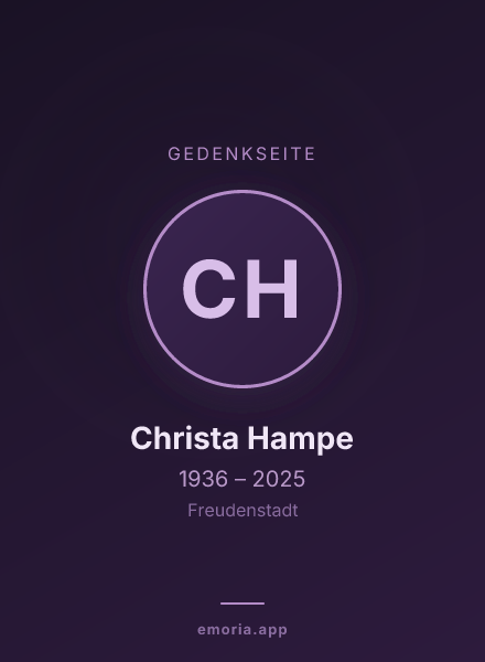 Gedenkportrait von Christa Hampe