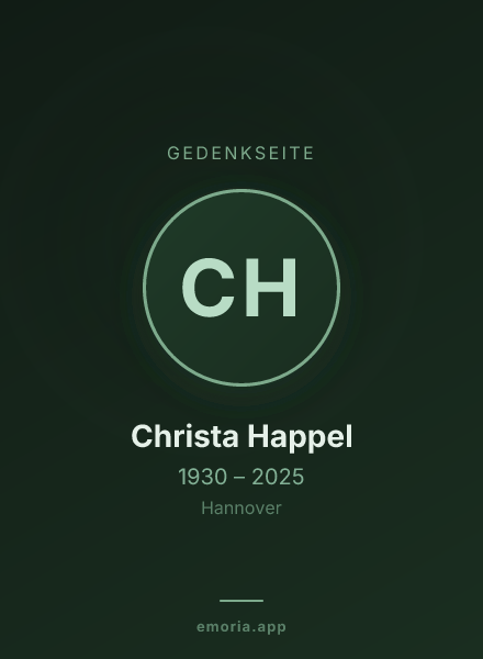 Gedenkportrait von Christa Happel