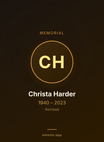 Memorial portrait of Christa Harder