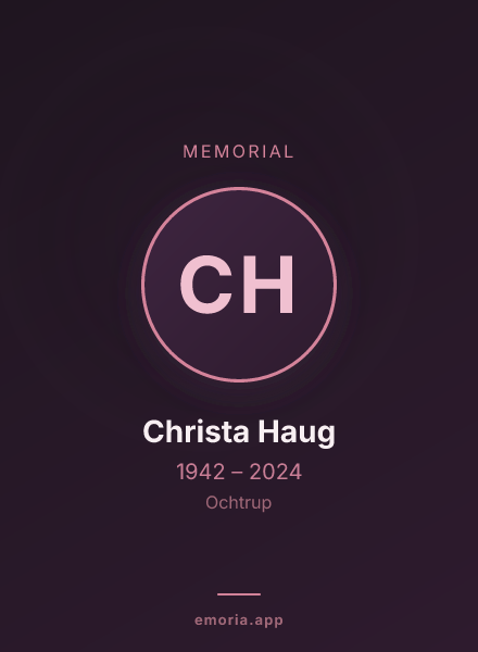 Memorial portrait of Christa Haug