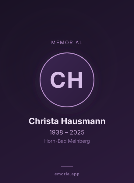 Memorial portrait of Christa Hausmann