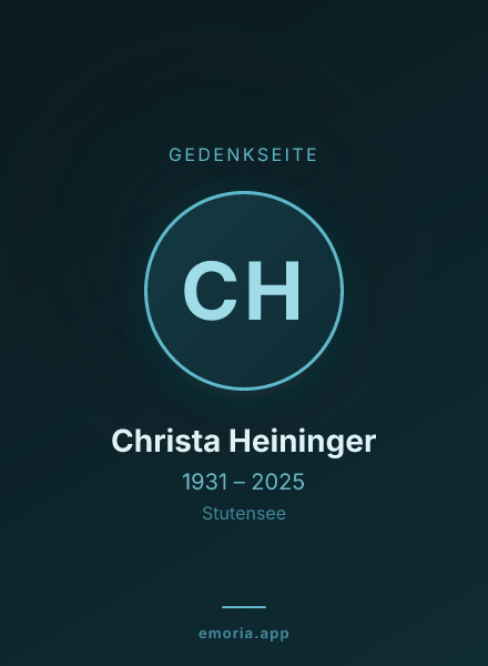 Gedenkportrait von Christa Heininger