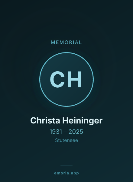 Memorial portrait of Christa Heininger