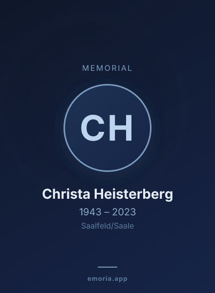 Memorial portrait of Christa Heisterberg