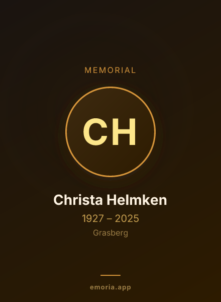 Memorial portrait of Christa Helmken