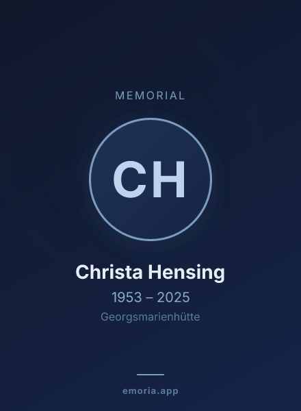 Memorial portrait of Christa Hensing