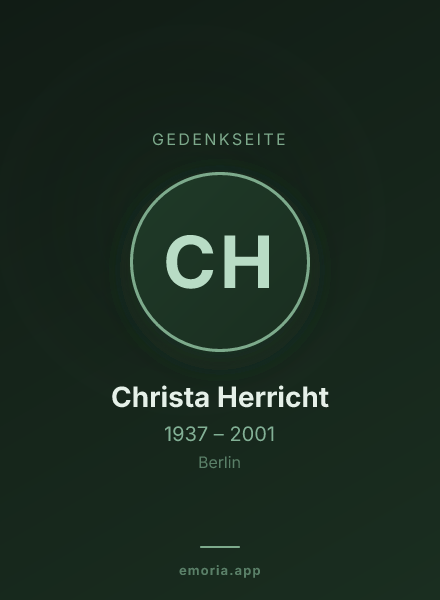 Gedenkportrait von Christa Herricht