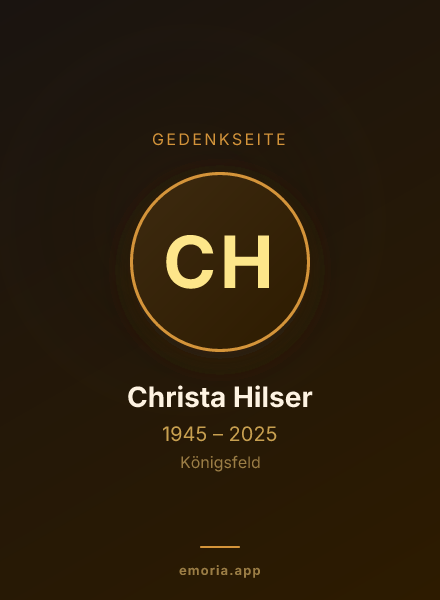 Gedenkportrait von Christa Hilser