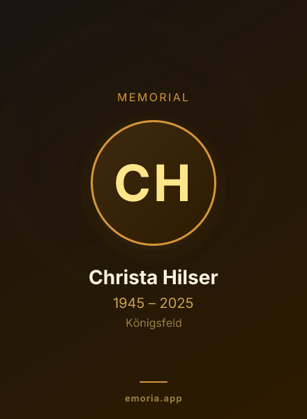 Memorial portrait of Christa Hilser