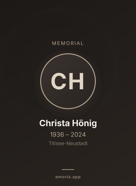 Memorial portrait of Christa Hönig