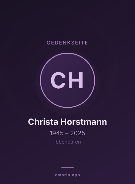 Gedenkportrait von Christa Horstmann