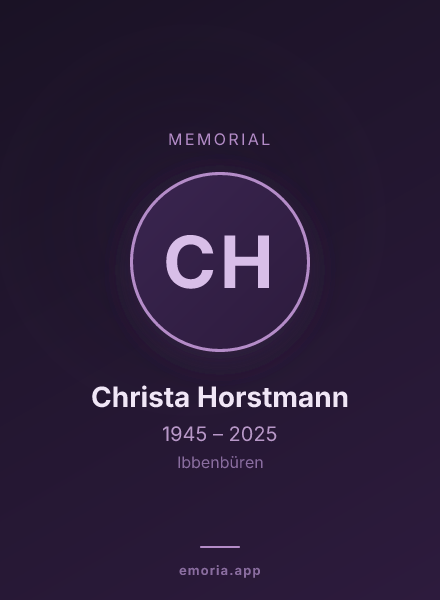 Memorial portrait of Christa Horstmann