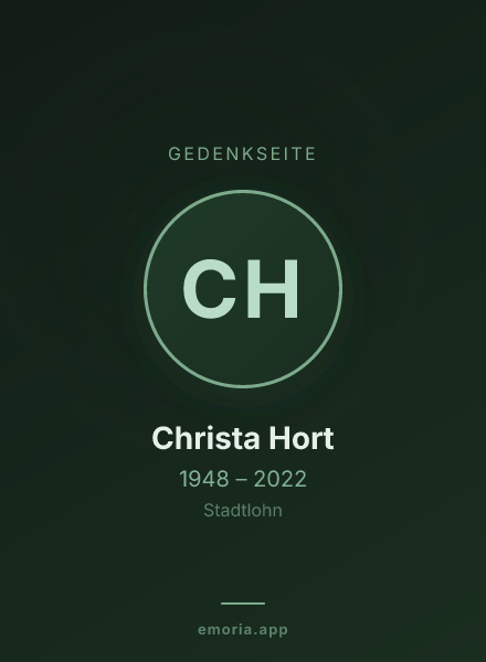 Gedenkportrait von Christa Hort