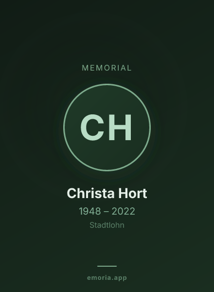 Memorial portrait of Christa Hort