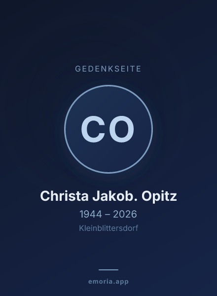 Gedenkportrait von Christa Jakob. Opitz
