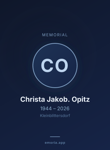 Memorial portrait of Christa Jakob. Opitz